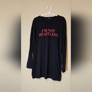 Fashion Nova "I’m Not Heartless" Long Sleeve Graphic Dress – Size M – NWT